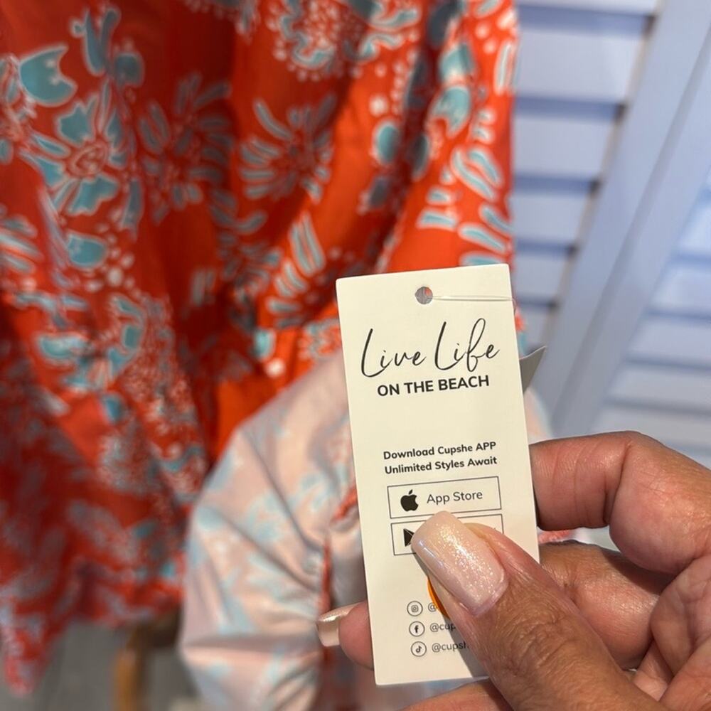 Cupshe Orange and Teal Cut out back strappy Sleeveless Maxi Sundress - Picture 5 of 10